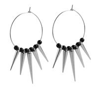 TOPPERFUN Chunky Rivet Hoop Earrings Large Circle Dangle Earrings for Women Hip Hop Punk Style Fashion Accessories Mom Daughter Aunt