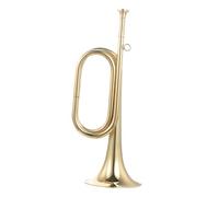 TOPPERFUN Copper Bugle Military Horn Brass Wind Instrument for Beginners School Band Music Training - Professional Copper Bugle Trumpet