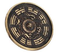 TOPPERFUN Copper Eight Diagrams Bagua Mirror 85mm Four Divine Beasts Copper Wall-mounted Exorcism Decor Feng Shui Home Ornament for Ward off Bad Luck and Blessing