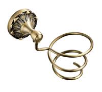 TOPPERFUN Copper Wall-mounted Hair Dryer Rack with Spiral Bracket for Bathroom Storage, Hanging Hairdryer Holder to Keep Bathroom Tidy, Modern Simple Design in Golden Finish,