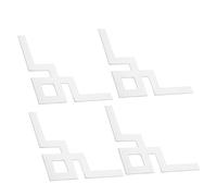 TOPPERFUN Corner Mirror Wall Decal Set 4pcs Silver Acrylic Decorative Mirror Wall Sticker for Living Room Bedroom Cabinet