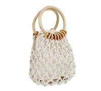 TOPPERFUN Cotton Rope Woven Bag Fashion Drawstring Clutch Handbag for Women Casual Small Pouch for Beach and Daily Use Chic Design for Essentials