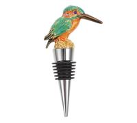 TOPPERFUN Creative Enamel Kingfisher Wine Stopper Decorative Gold Bottle Plug for Wine Bottles for Party and Home Bar Preservation