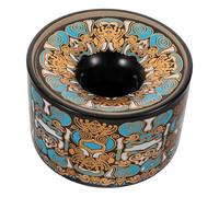 TOPPERFUN Creative Funnel Ceramic Ashtray Black, Smoking Ashtray, Windproof, Easy to Clean, for Home outside Patio Decoration