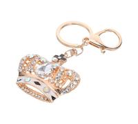 TOPPERFUN Crown Keychain Rings Alloy Fashion Stylish Creative Crown-shaped Keychain with Rhinestone Shine Elegant Decor Easy to Find Keys for Party Or Wedding