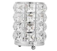 TOPPERFUN Crystal Cosmetics Brush Holder with Elegant Silver Finish Hollow Lace Design Sturdy Crystal Material Keeps Cosmetics Brushes and Pens Organised and Neat for Home and Store