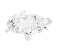 TOPPERFUN Crystal Glass Turtle Figurine Feng Shui Ornament for Luck and Wealth Small Decorative Tortoise Statue for Office Living Bedroom Desktop Decor Gift