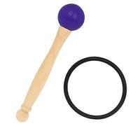 TOPPERFUN Crystal Singing Bowl Mallet Set with Rubber Ring 1 Wooden Knocking Stick for Sound Therapy and Meditation Purple Color
