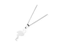 TOPPERFUN Cute Animal Flamingo and Red-Crowned Crane Stainless Steel Pendant Necklace for Women Shining Jewelry with Clavicle Chain Suitable for Party and Daily Wear