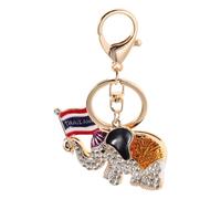 TOPPERFUN Cute Elephant Shaped Keychain Rhinestone Keychains for Women Bling Alloy Dazzling Shine Prevents Key Scratches Daily Use Bag Charm 3.73x2.55x0.47in