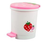 TOPPERFUN Cute Small Desktop Trash Can with Lid, Plastic Waste Bin for Small Spaces, Versatile Use in Living Room Or Office, Compact Cartoon Style Garbage Can