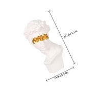 TOPPERFUN Delicate Resin David Head Statue Desktop Ornament Fine Craftsmanship Greek Figurine for Home Decoration Office Statuette Resin Sculpture