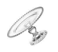 TOPPERFUN Dessert Tray Snack Tray European Style Glass High Base Plate Textured Surface Decoration for Birthday Parties and Small Cakes