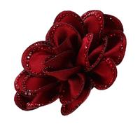 TOPPERFUN Detachable Red Rose Shoe Buckle Clips with Rhinestone Embellishments Alloy Floral Shoe Accessories for Women Stylish Removable Flower Appliques for Winter and Crafts