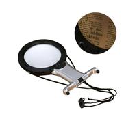TOPPERFUN Dual Purpose Magnifying Glass with LED Light Desktop Reading and Hanging Magnifier for Jewelry Repair Hands Crafting and Embroidery Suitable for Close Work and Detailed Viewing
