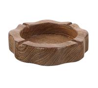 TOPPERFUN Ebony Wooden Cigar Ashtray with Chinese Carvings Vintage Round Smoking Tray for Home Office Patio Balcony Decorative Outdoor Ashtray with Retro Oriental Design