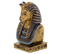 TOPPERFUN Egyptian King Tutankhamun Resin Bust Ornament Compact Indoor Decor Stable Base for Home Office Tabletop Adornment