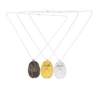 TOPPERFUN Egyptian Scarab Pendant Necklaces Plastic Bead Necklaces 3pcs Handmade Decorative Piece Vintage with Elegant Design for Men and Women to Hang in Your Room or Car