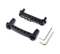 TOPPERFUN Electric Guitar Parts Bridge and Tailpiece Black Tune Matic Bridge Roller Saddle Tailpiece Studs Kit