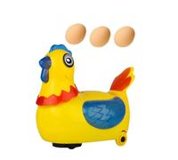 TOPPERFUN Electric Hen for with 3 Eggs, Battery Operated Walking Singing Chicken Educational Musical Set, Interactive Electric Hen Lay Eggs Plaything for Random Color Random Color
