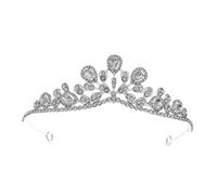 TOPPERFUN Elegant Rhinestone Queen Crown Headpiece Bridal Tiara for Women Wedding Hair Accessory Secure Fit Baroque Style Hairband for Bride and Special Occasions