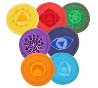 TOPPERFUN Embroidered Tibetan Singing Bowl Cushions Protective Sound Bowl Pads Made of Polyester 7pcs with Delicate Buddhist Design for Meditation and Sound Baths