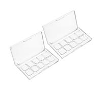 TOPPERFUN Empty Eyeshadow Palette Holder and Easy Cleaning with 10 Individual Compartments 2pcs Plastic Makeup Organizer Box Compact Design for Pigments and Blushes for DIY Looks