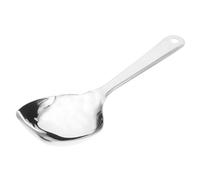 TOPPERFUN Ergonomic Stainless Steel Serving Spoon with Large Handle for Buffet Dining and Food Portioning Flat Bottom Spoon for Comfortable Grip and Versatile Kitchen Use