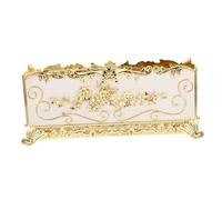 TOPPERFUN European Style Tissue Holder Box Rose Patterned Multifunctional PP Tissue Container Decorative Home Organizer for Living Bathroom Car Use