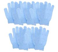 TOPPERFUN Exfoliating Gloves 10pcs Nylon Bath Gloves Five-finger Scrubbing Mitts for Shower Spa Dead Skin Removal Body Scrubber for Men and Women