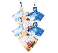 TOPPERFUN Eyeglass Cleaning Cloth Keychain Holder Anti-Scratch Cloth 6pcs Printed with Clip, Reusable and Metal Accessories Stylish Print Design for Glasses and Jewellery