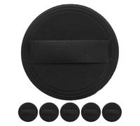 TOPPERFUN Face Powder Puff 6Pcs Black Ultra-Thin PU Leather Makeup Applicators 54Mm Round Soft Velvet Pads for Loose Powder and Daily Cosmetic Use