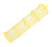 TOPPERFUN Foldable 4-Compartment Hanging Mesh Basket for Underwear and Socks Storage, Large Capacity Yellow Drying Net Organizer for Plush and Clothes, Suitable for Wardrobe and Laundry