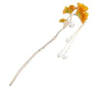 TOPPERFUN Ginkgo Leaf Tassel Hairpin Ancient Chinese Style Hair Stick for Women Vintage Hanfu Hair Accessories Elegant Decorative with Delicate Tassel Chain