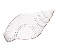 TOPPERFUN Glass Fruit Plate Conch Shaped Decorative Glass Crystal Tableware Dessert Snack Dish Practical Unique for Office Party