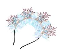 TOPPERFUN Glitter Snowflakes Headband for Women Lightweight Christmas Hair Accessories Pink Silver Decorative Hairband for Festive Parties and Holiday Photo Shoots