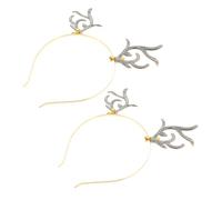 TOPPERFUN Glittered Reindeer Headband with Bells Hair Hoops for Christmas Parties Carnivals Year Celebrations Adorable Lightweight Antler Hair Accessories