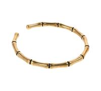 TOPPERFUN Gold Color Bamboo Design Polished Cuff Bracelet for Men and Women Handmade Open Bangle Jewelry Durable Material Nature Inspired Accessory for Everyday Wear