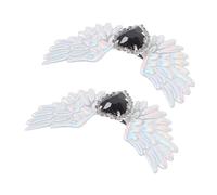 TOPPERFUN Gothic Angel Wing Shoe Clips Rhinestone Embellished Buckles for Unique Footwear Decoration for Halloween Cosplay and Special Events Durable and Stylish Shoe Accessories