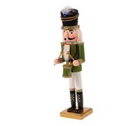 TOPPERFUN Green Wooden Nutcracker Figure Decorative Christmas Ornament for Home Table Fireplace Shelf Display Classic Holiday Decor
