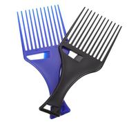 TOPPERFUN Hair Styling Combs Multi-purpose 2pcs Made of Sturdy Pp Material Wide Tooth Textured Hair Picks for Men for Daily Use and Travel