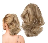 TOPPERFUN Hairpiece Clip to Hair Short or People with Use for Suitable Curly Claw Ponytail Extension High Temperature Fiber Material, Realistic Appearance, Easy Women Fine