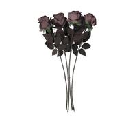 TOPPERFUN Halloween Fake Roses Black Simulated Velvet Flowers Party Decorations for Home Office Bedroom Lint and Material No Water Needed Practical Floral Decor