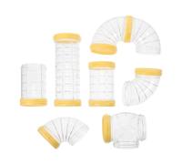 TOPPERFUN Hamster Cage Accessories 8pcs DIY Maze Tunnel Set with Yellow Connectors, External Tube for Hamsters and Small Animals, Modular Pet Habitat Extension for Cage Enrichment