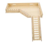 TOPPERFUN Hamster Cage Platform Ladder Toy for Hamster Rat Chinchilla Basic Cage Accessory Solid Wood Construction for Small Pet Play Area