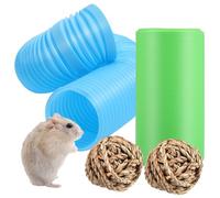 TOPPERFUN Hand-woven Grass Hamster Tunnel Tubes for Cage Funny Hiding Training Toys Dwarf Hamster Forage