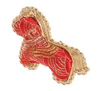 TOPPERFUN Handmade Scarlet Equine Brooch for Year the Horse, Copper and Polyester Material, Traditional Chinese Design with Modern Appeal, for Daily Fashion and Formal Occasions