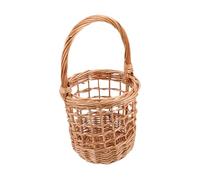 TOPPERFUN Handwoven Hanging Storage Basket for Kitchen Wall and Desktop Rustic Wicker Organizer for Garlic Ginger Onion Multipurpose Vegetable and Fruit Holder Small