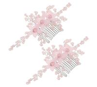 TOPPERFUN Handwoven Wedding Hair Comb with Acrylic Crystals Bridal Hairpiece for Bridesmaids and Bride Elegant Side Comb for Wedding Prom Party and Formal Events