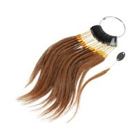 TOPPERFUN Human Hair Color Samples Bulk 30pcs Deep Brown 6° Hair Dye Testing Strands for Salon Hairdressing Cosmetology Supplies with Buckle for Stylist Training